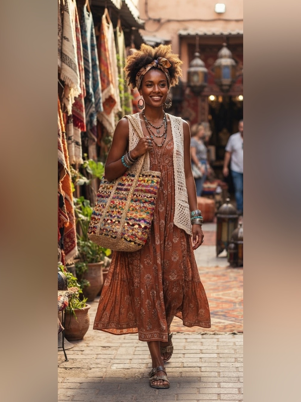 Woven Multicolor Tote Bag